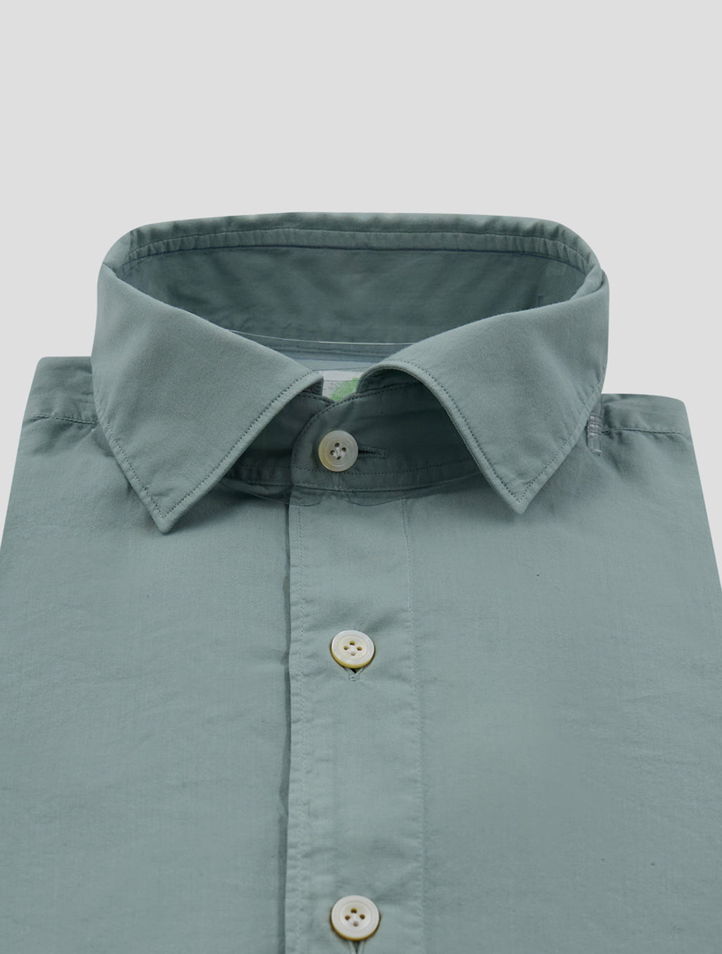 Finamore 1925 Green Cotton Shirt Tokyo