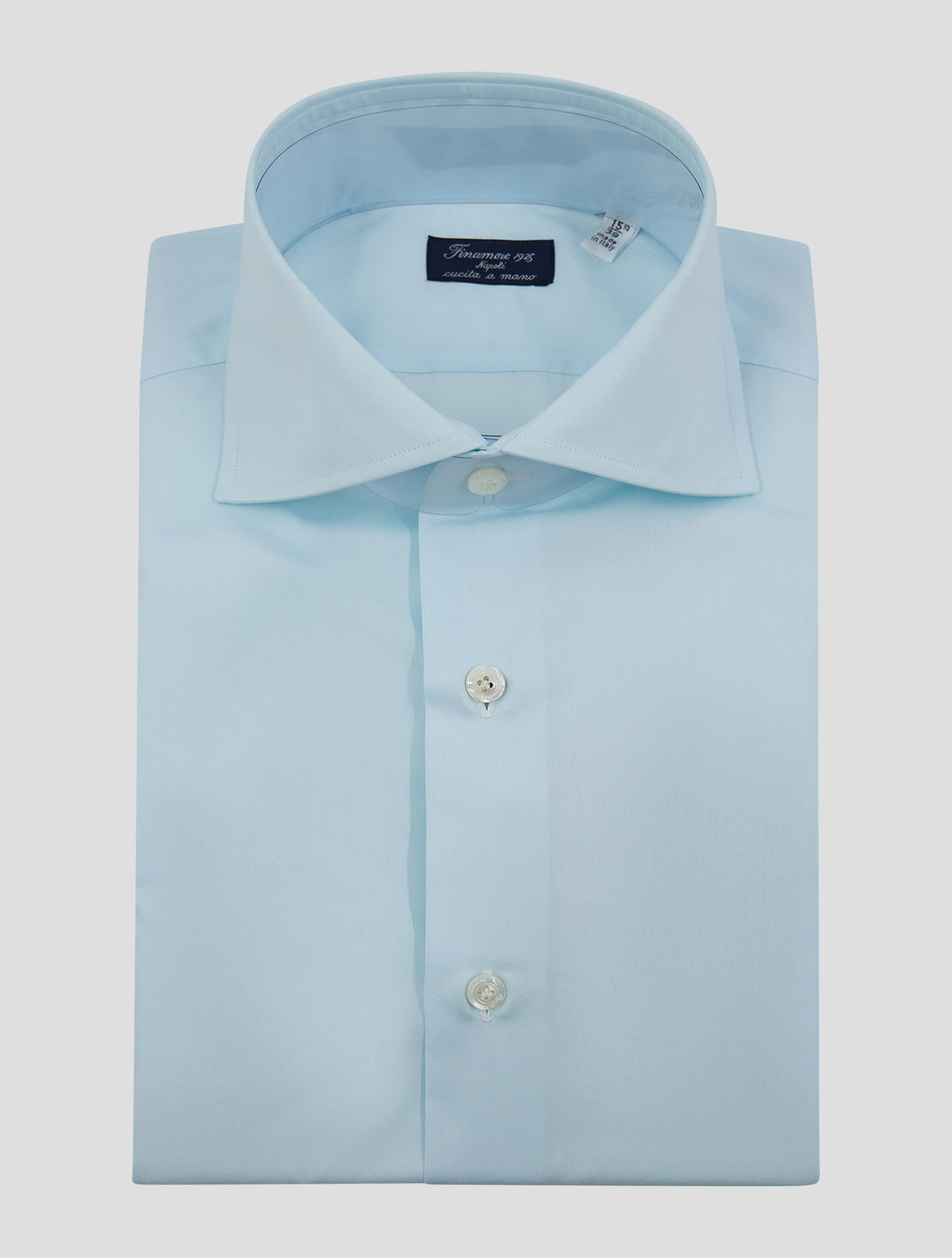 Finamore 1925 Light Blue Cotton Shirt Napoli
