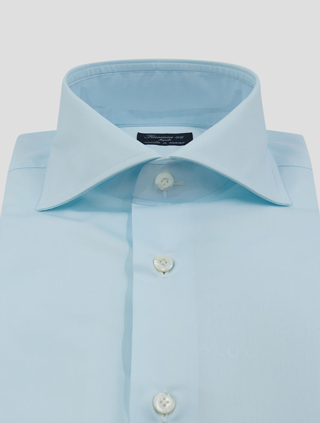 Finamore 1925 Light Blue Cotton Shirt Napoli