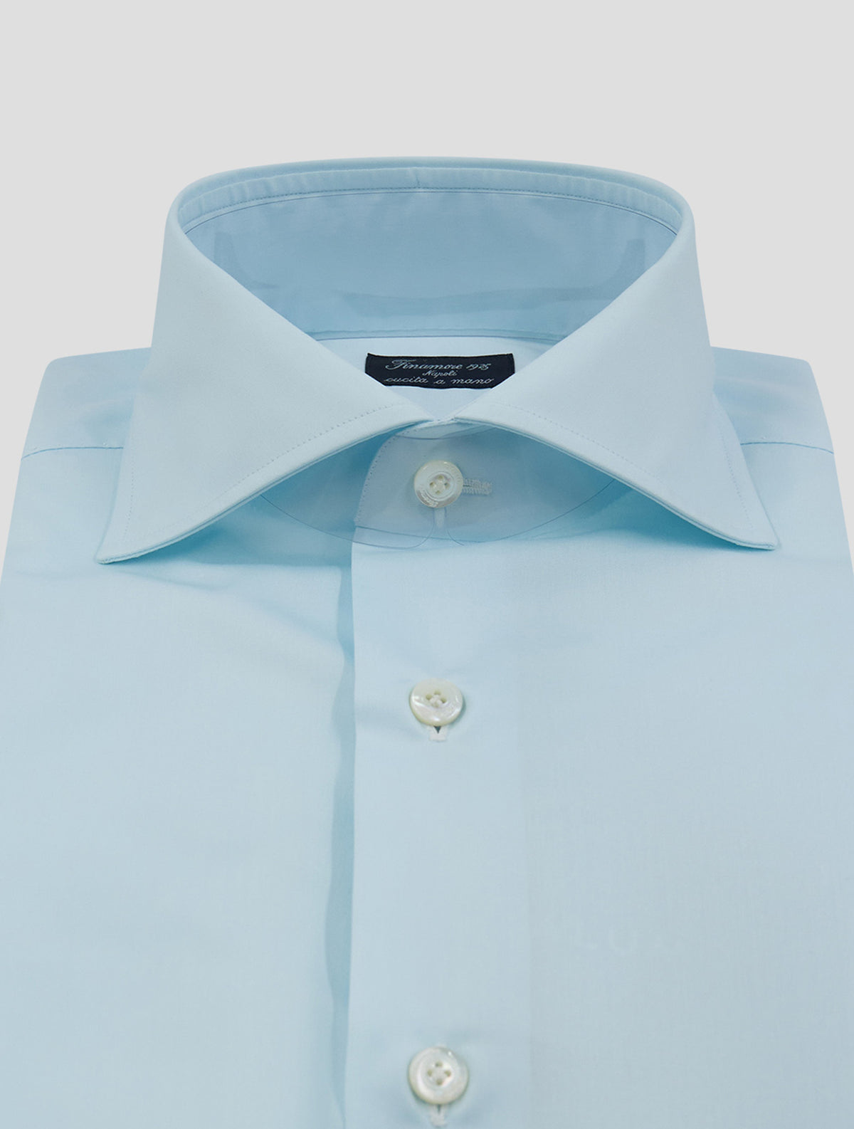 Finamore 1925 Light Blue Cotton Shirt Napoli