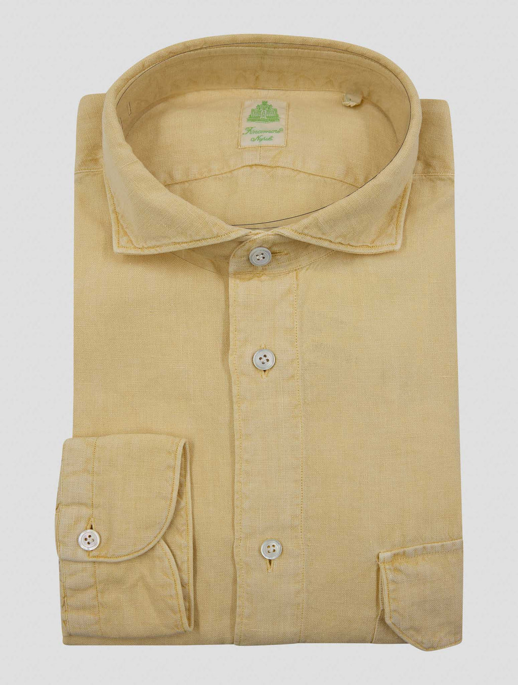 Finamore 1925 Orange Linen Shirt Salina