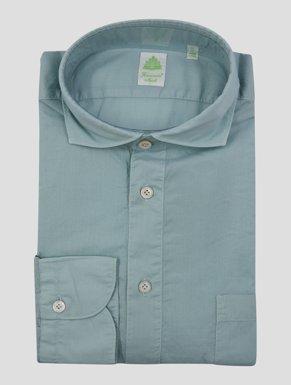 Finamore 1925 Light Blue Cotton Shirt Miami