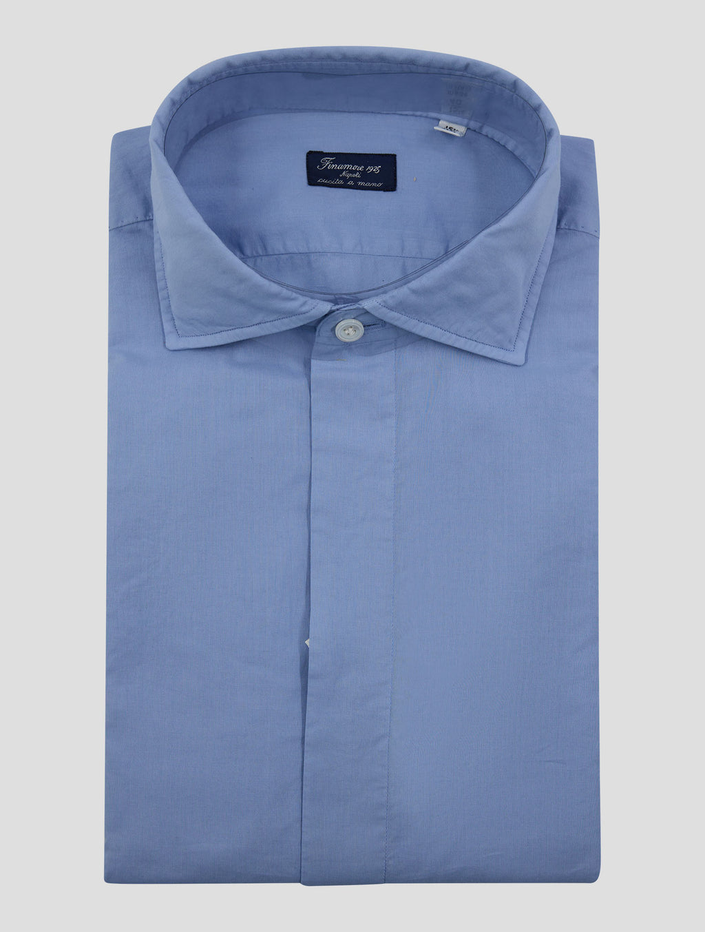 Finamore 1925 Light Blue Cotton Shirt Napoli