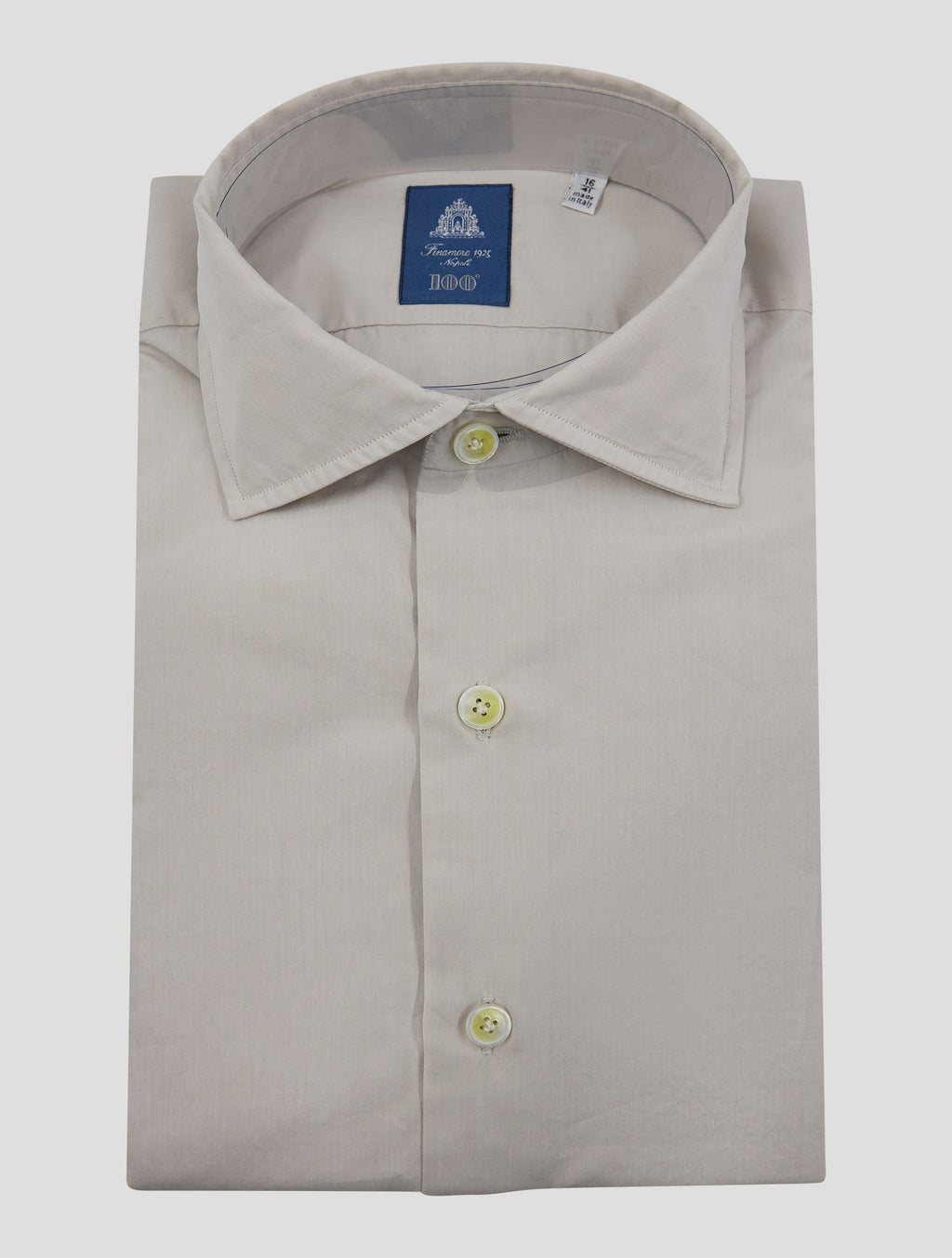Finamore 1925 Taupe Cotton Shirt NAP93