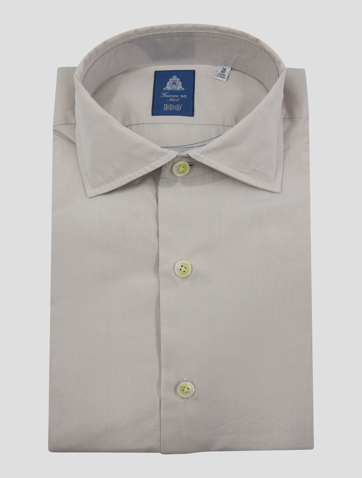 Finamore 1925 Taupe Cotton Shirt NAP93