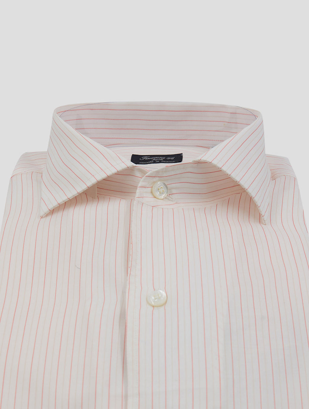 Finamore 1925 Red White Cotton Shirt Versilia
