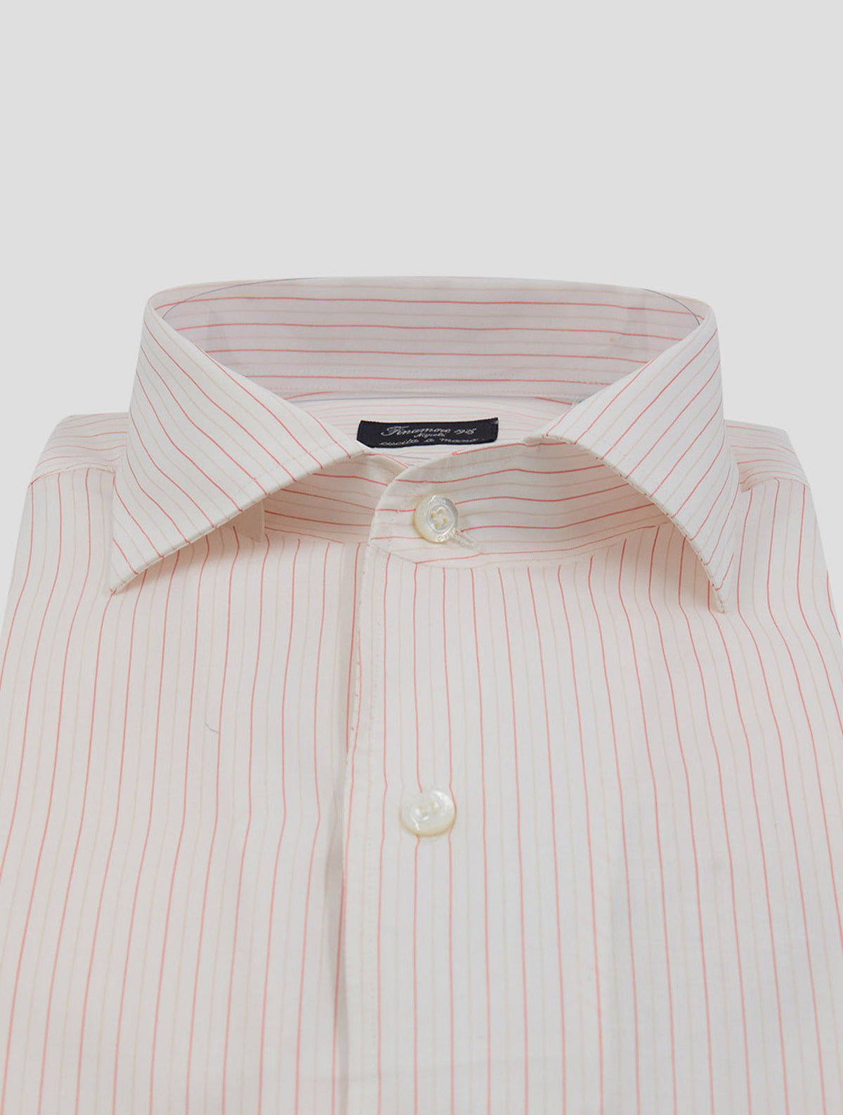 Finamore 1925 Red White Cotton Shirt Versilia
