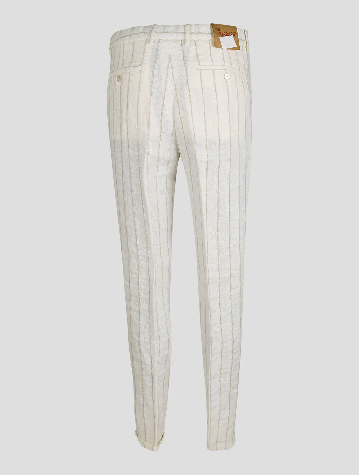 Marco Pescarolo White Beige Linen Pants