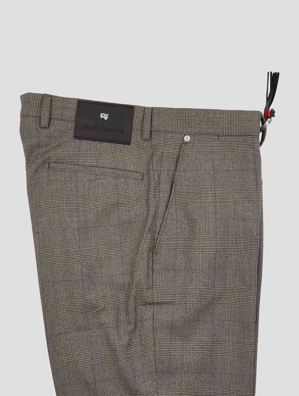 Marco Pescarolo Brown Blue Virgin Wool Pants