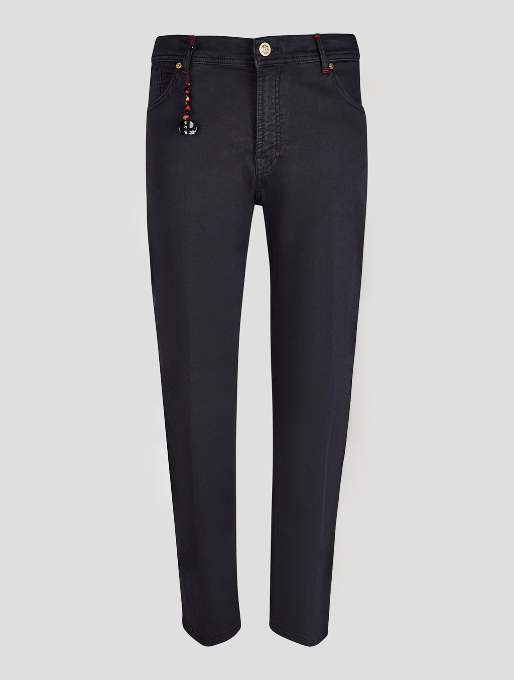 Marco Pescarolo Black Cotton Silk Ea Lycra Jeans