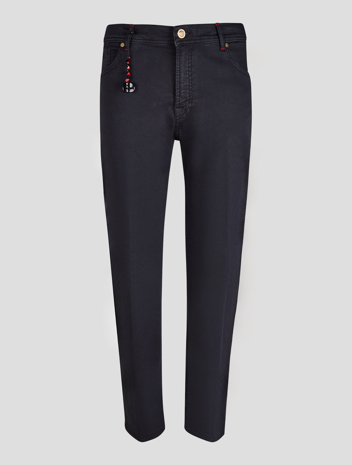 Marco Pescarolo Black Cotton Silk Ea Lycra Jeans