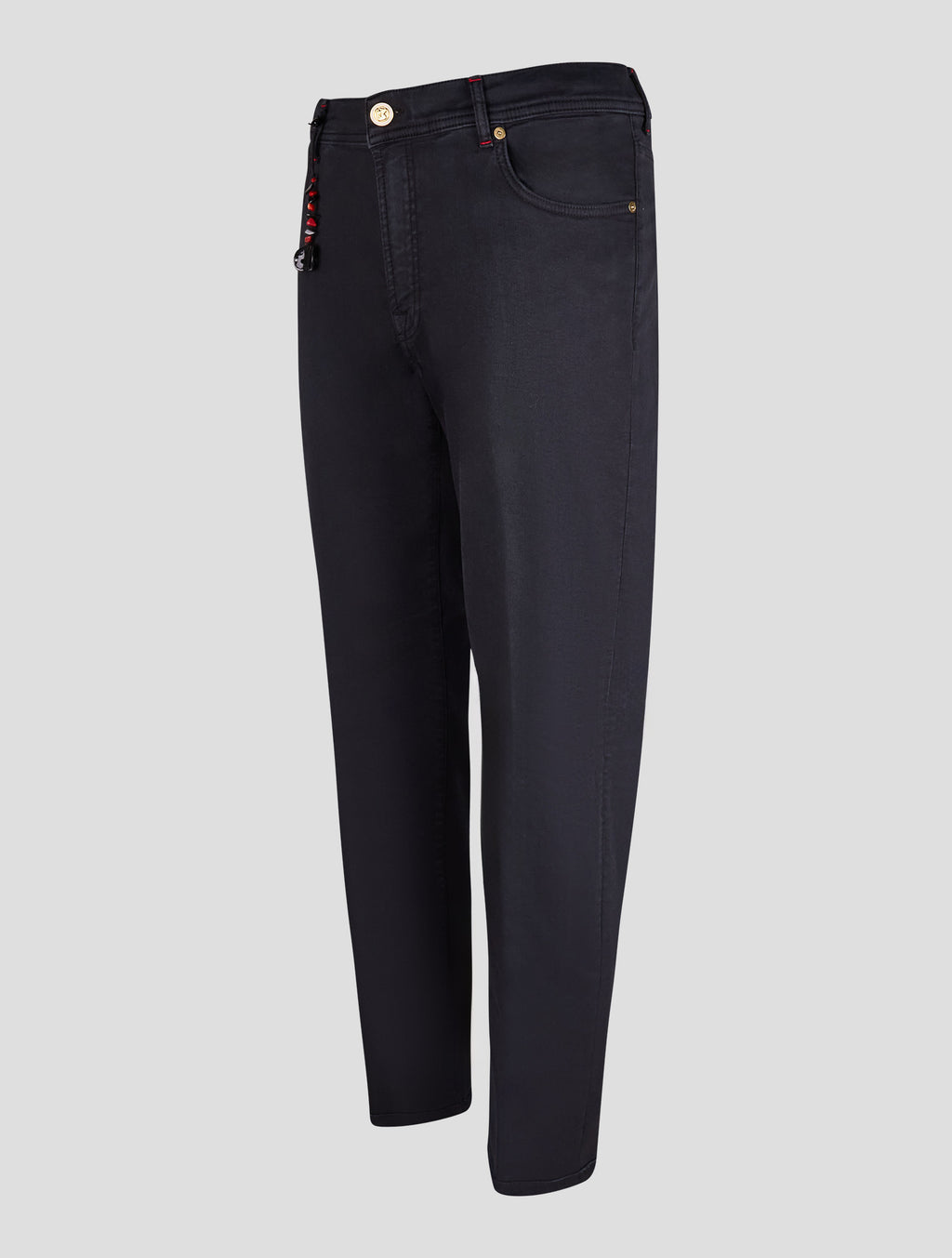 Marco Pescarolo Black Cotton Silk Ea Lycra Jeans