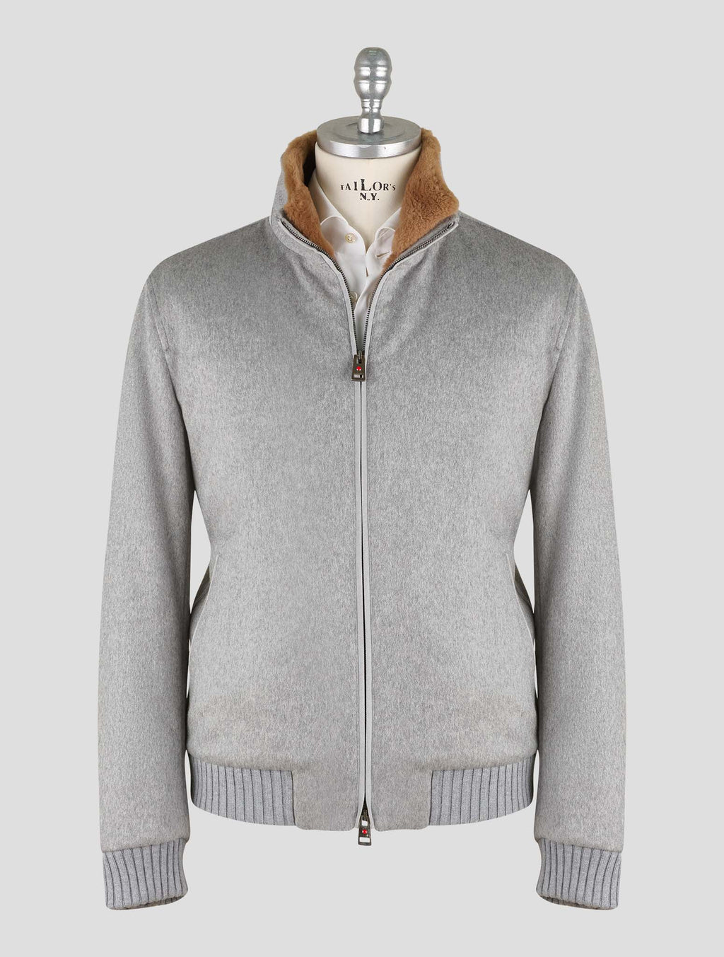 Kired Light Gray Cashmere Beaver Fur Coat