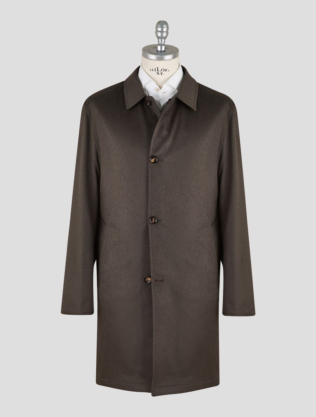 Kired Dark Green Blue Cashmere Pl Overcoat