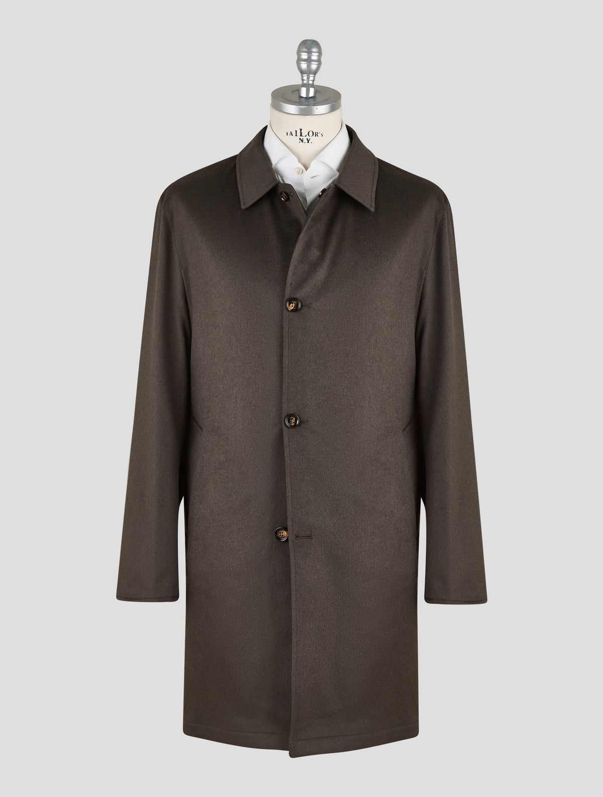 Kired Dark Green Blue Cashmere Pl Overcoat