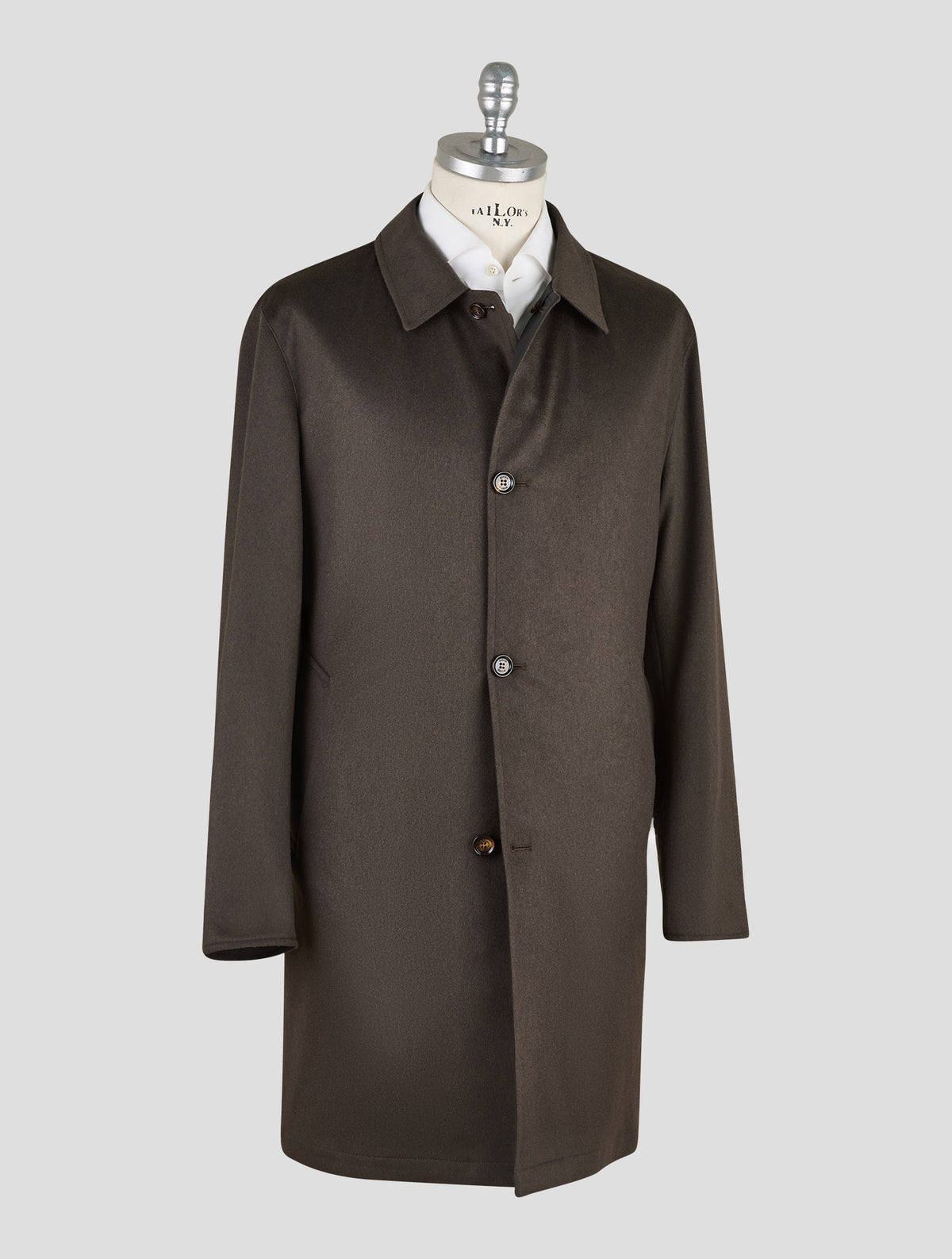 Kired Dark Green Blue Cashmere Pl Overcoat