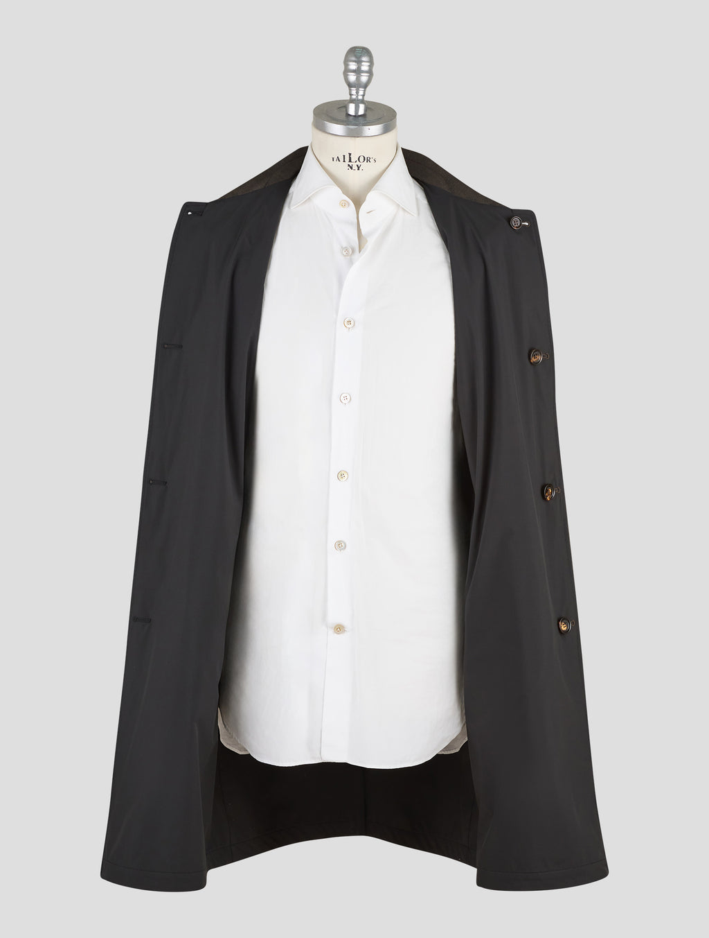 Kired Dark Green Blue Cashmere Pl Overcoat