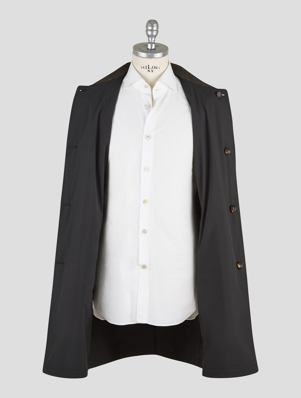 Kired Dark Green Blue Cashmere Pl Overcoat