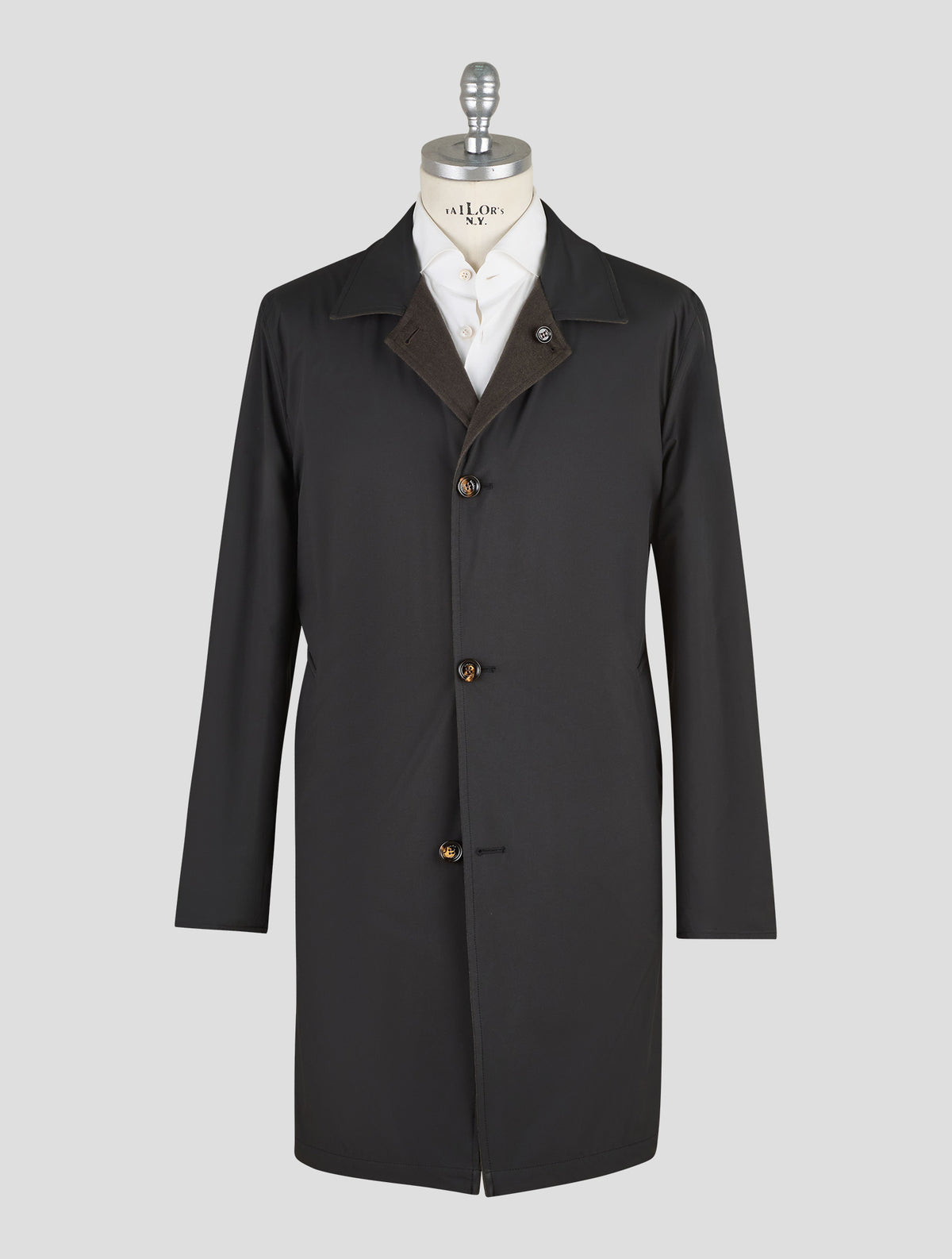 Kired Dark Green Blue Cashmere Pl Overcoat