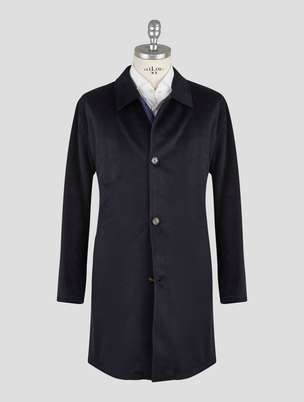 Kired Blue Pl Acrylic Wool Pl Reverse Overcoat
