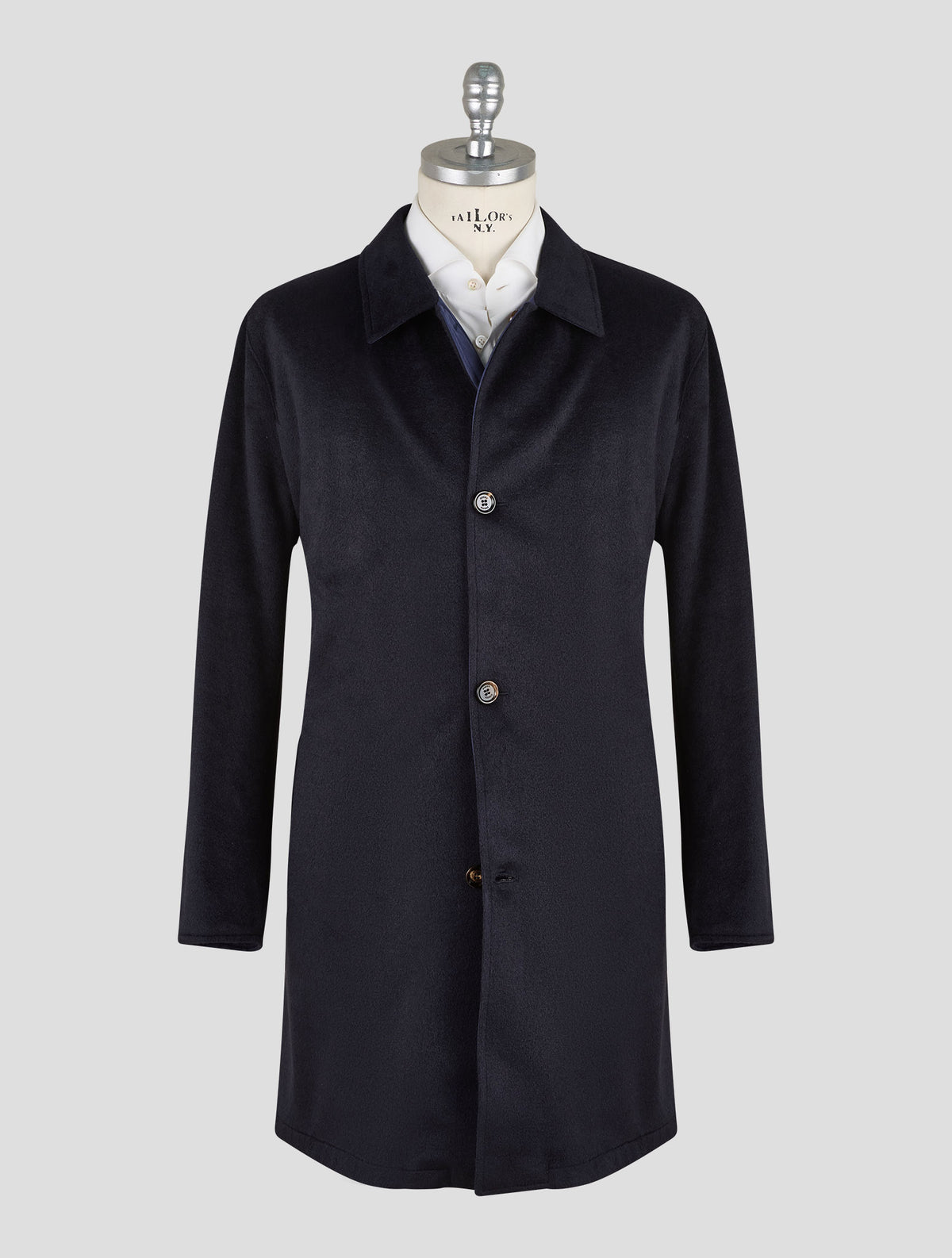 Kired Blue Pl Acrylic Wool Pl Reverse Overcoat