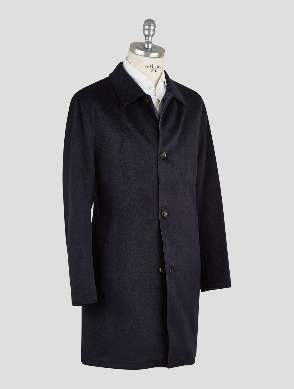 Kired Blue Pl Acrylic Wool Pl Reverse Overcoat