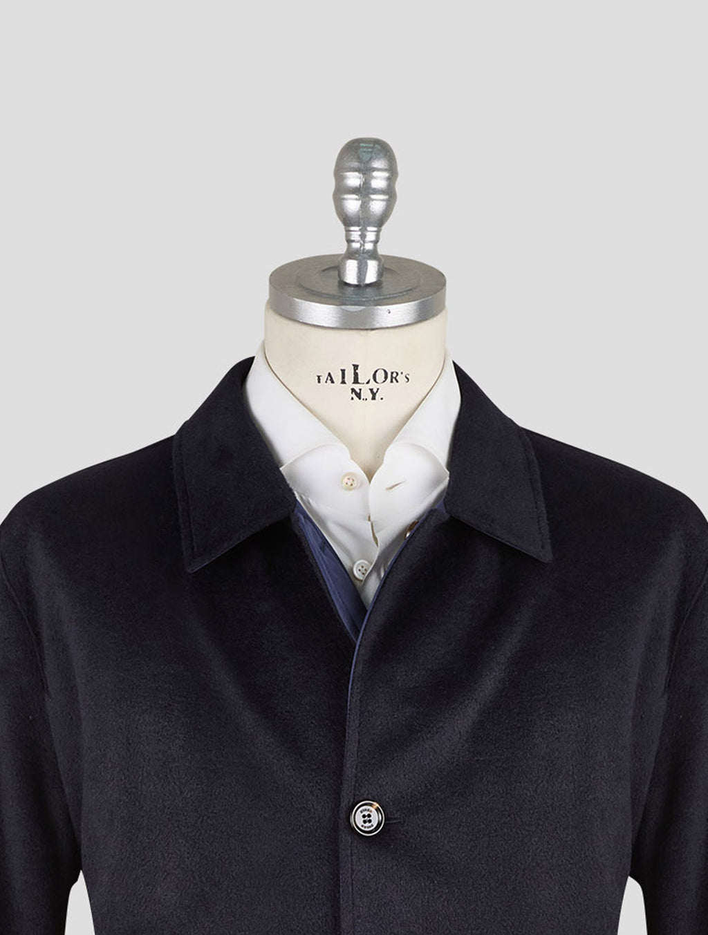 Kired Blue Pl Acrylic Wool Pl Reverse Overcoat