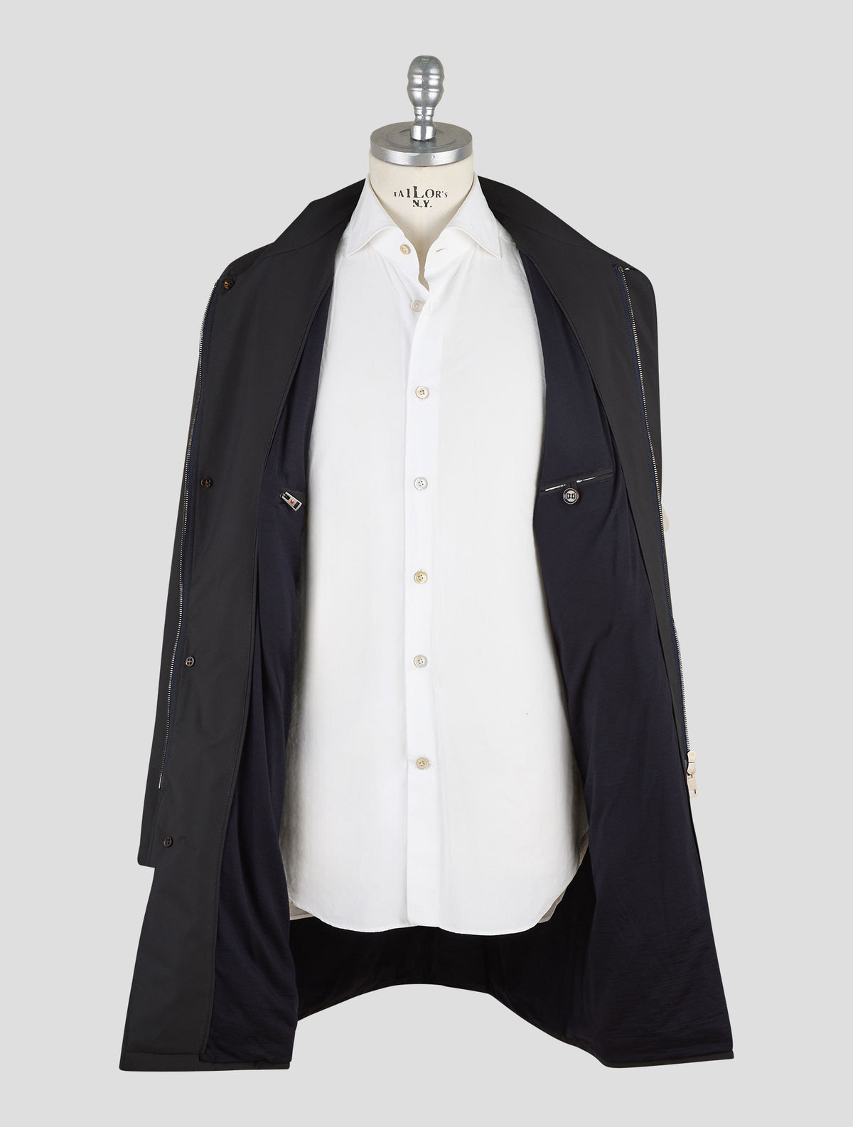 Kired Blue Navy Pl Overcoat