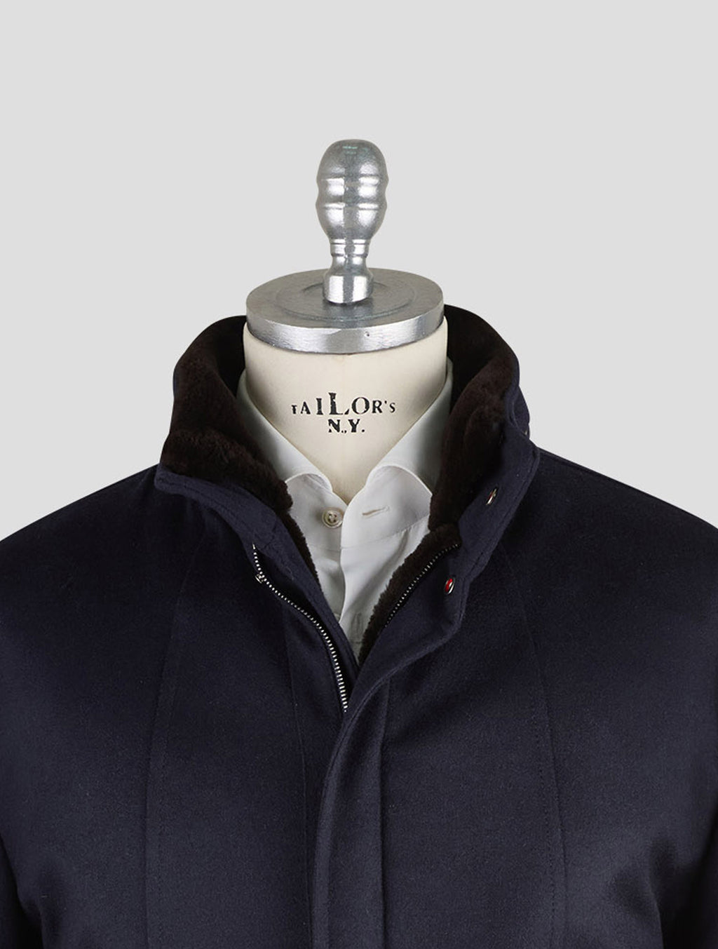 Kired Blue Navy Cashmere Beaver Fur Coat