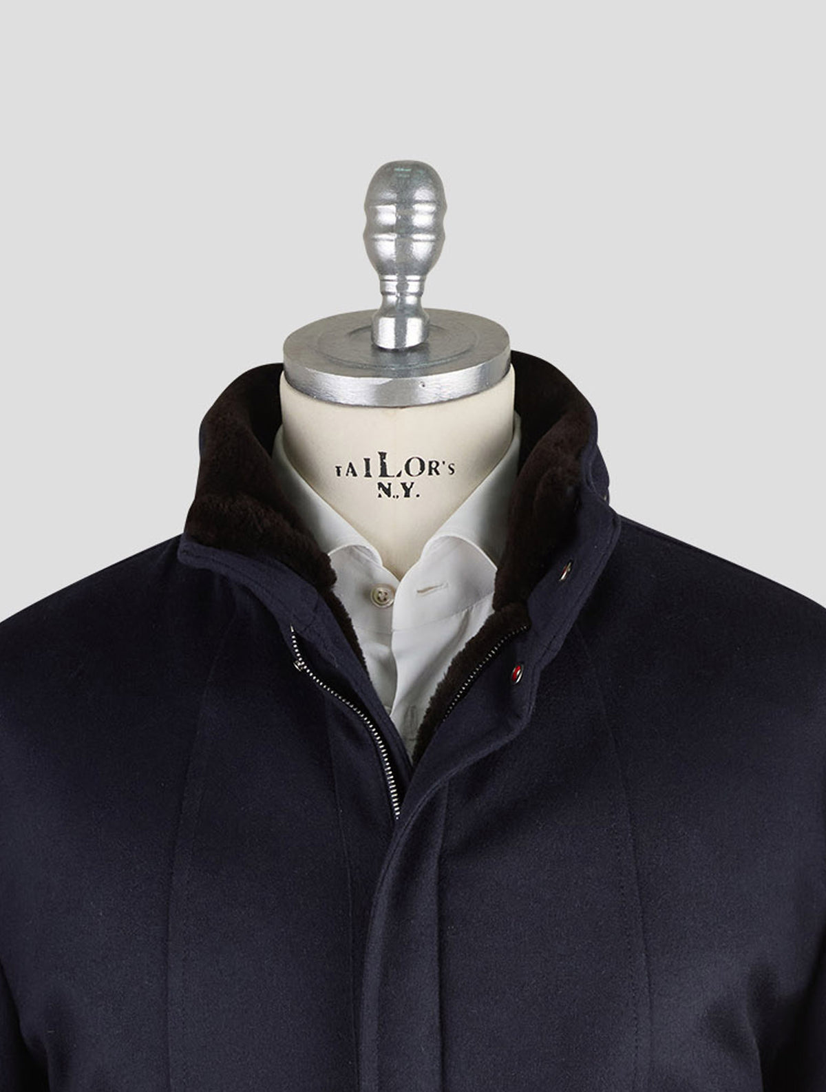 Kired Blue Navy Cashmere Beaver Fur Coat