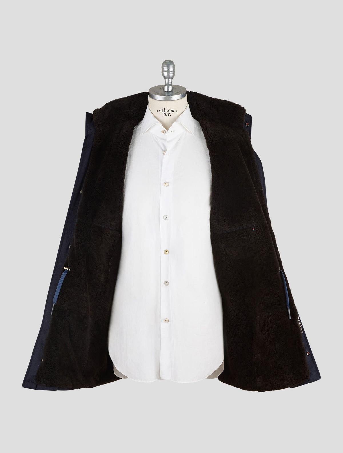 Kired Blue Navy Cashmere Beaver Fur Coat