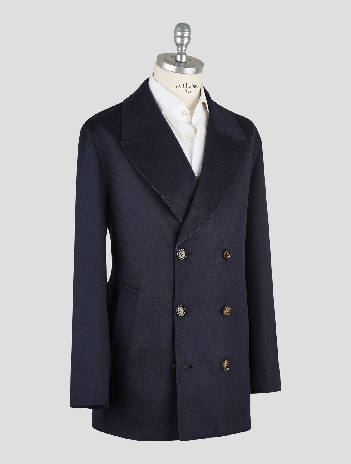 Kired Blue Navy Cashmere Pa Reverse Coat