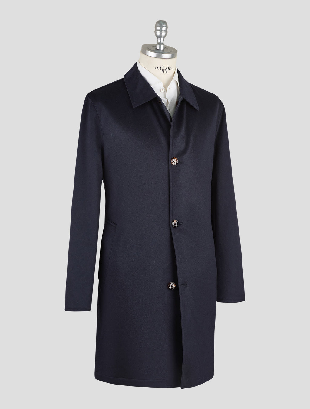 Kired Blue Navy Cashmere Pl Reverse Overcoat