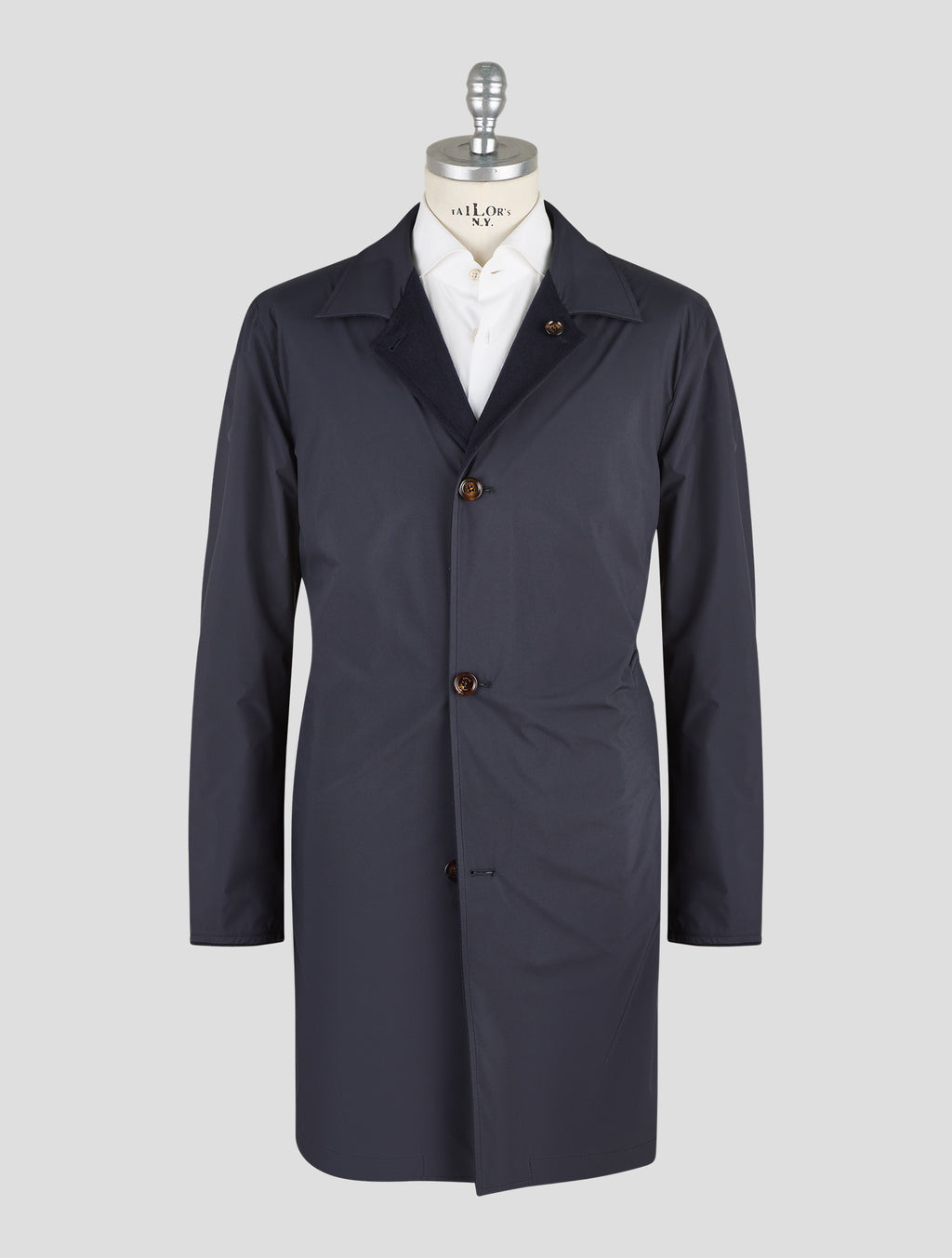 Kired Blue Navy Cashmere Pl Reverse Overcoat