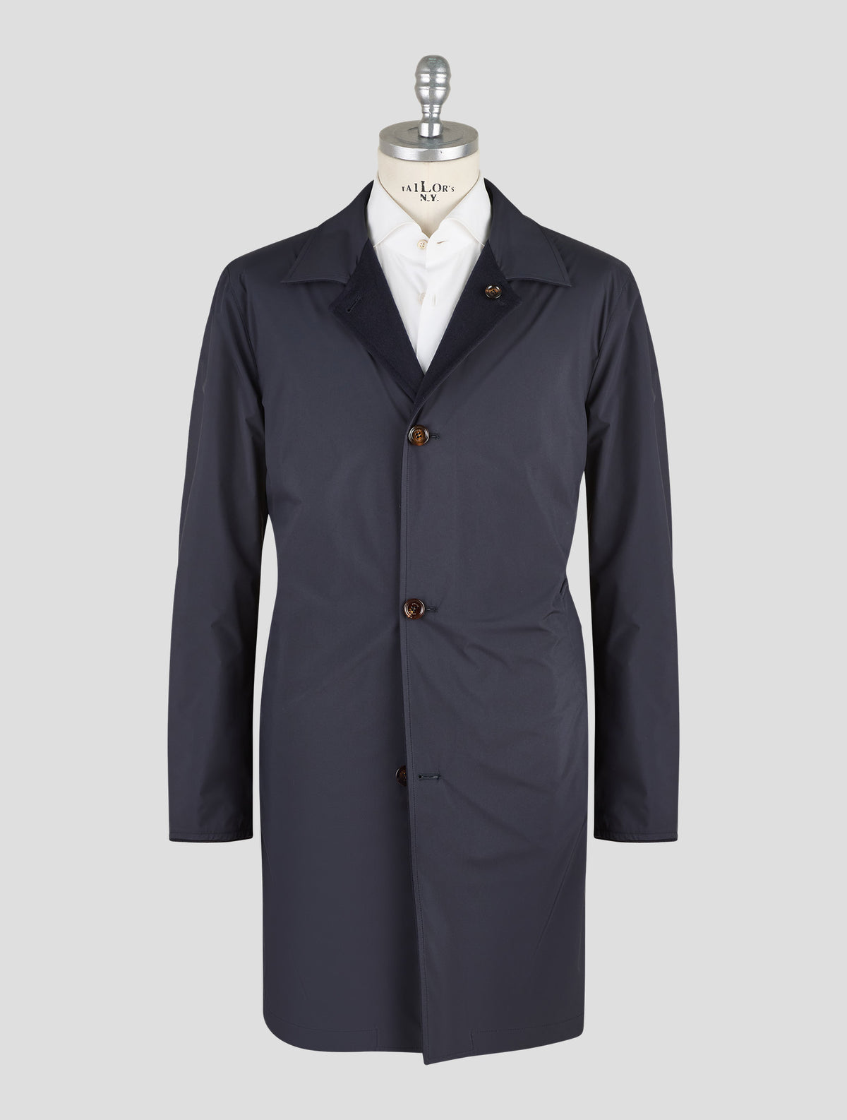 Kired Blue Navy Cashmere Pl Reverse Overcoat