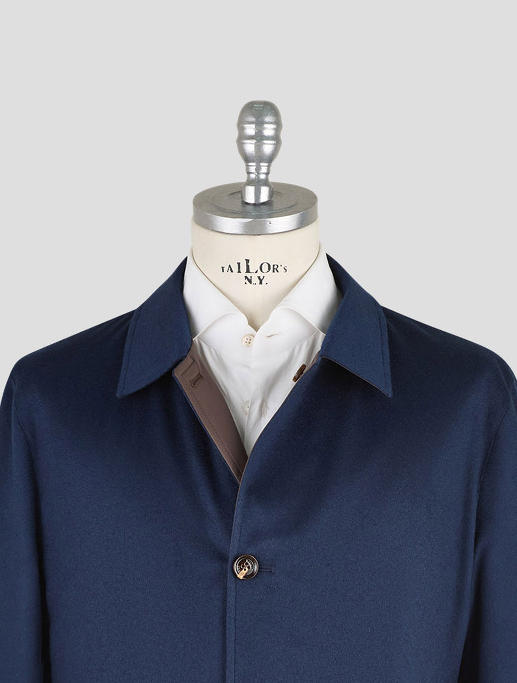 Kired Blue Navy Brown Cashmere Pl Reverse Overcoat