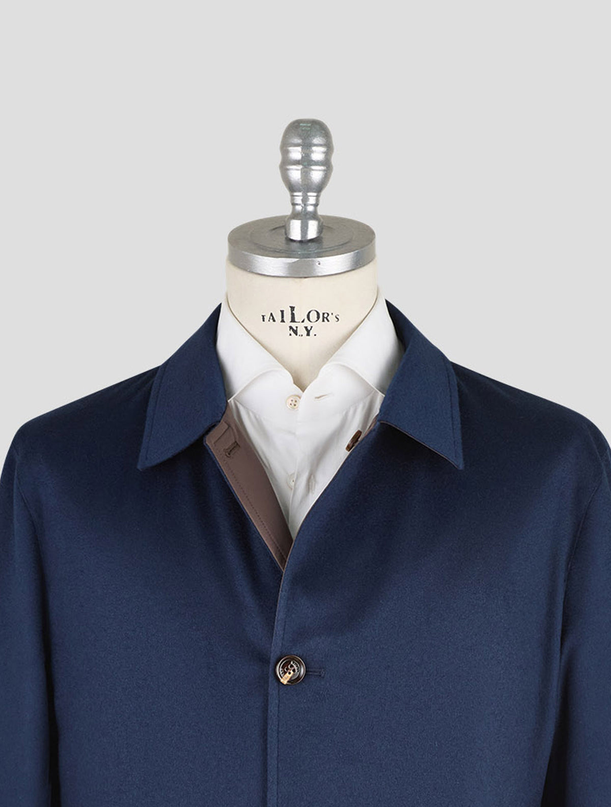 Kired Blue Navy Brown Cashmere Pl Reverse Overcoat