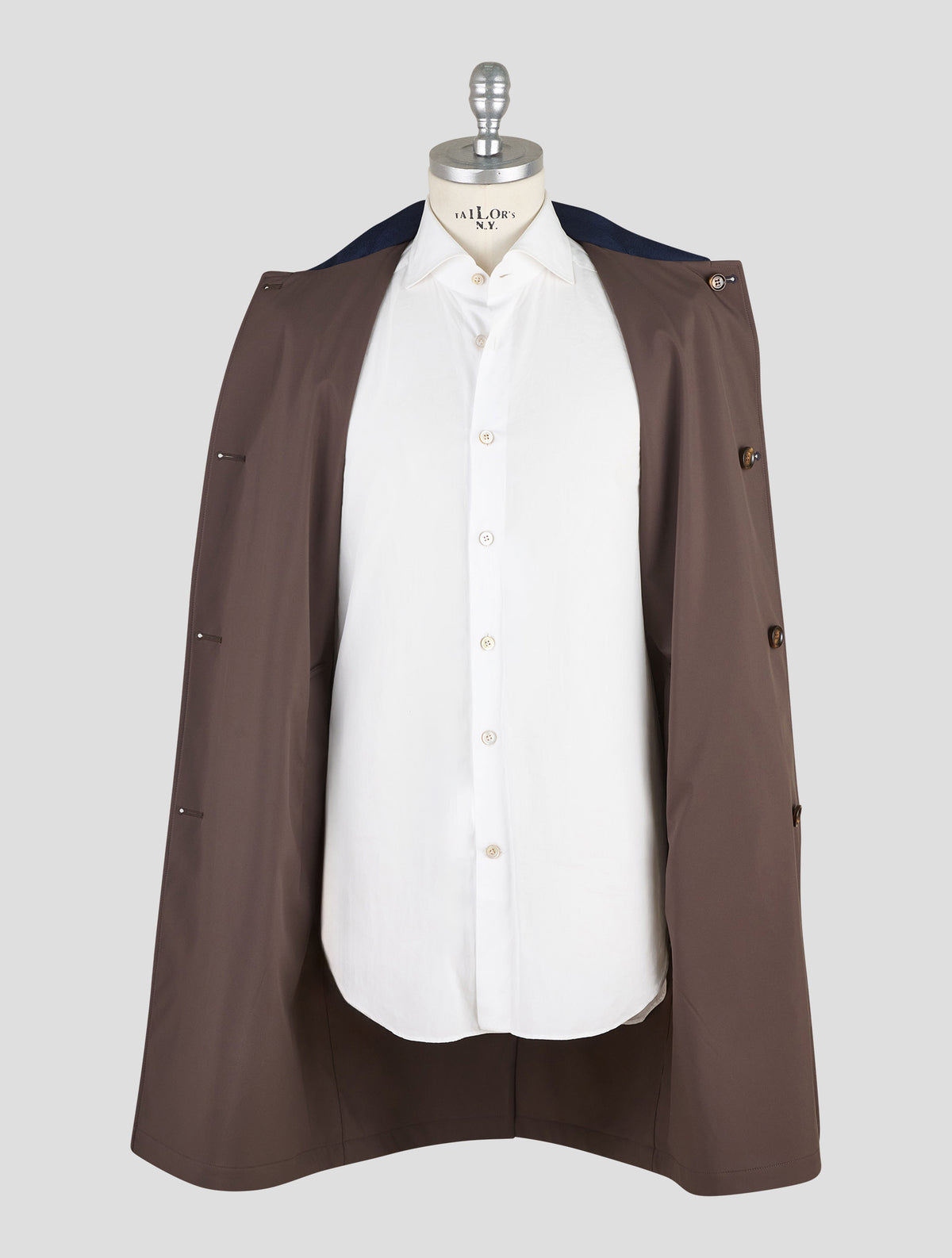 Kired Blue Navy Brown Cashmere Pl Reverse Overcoat