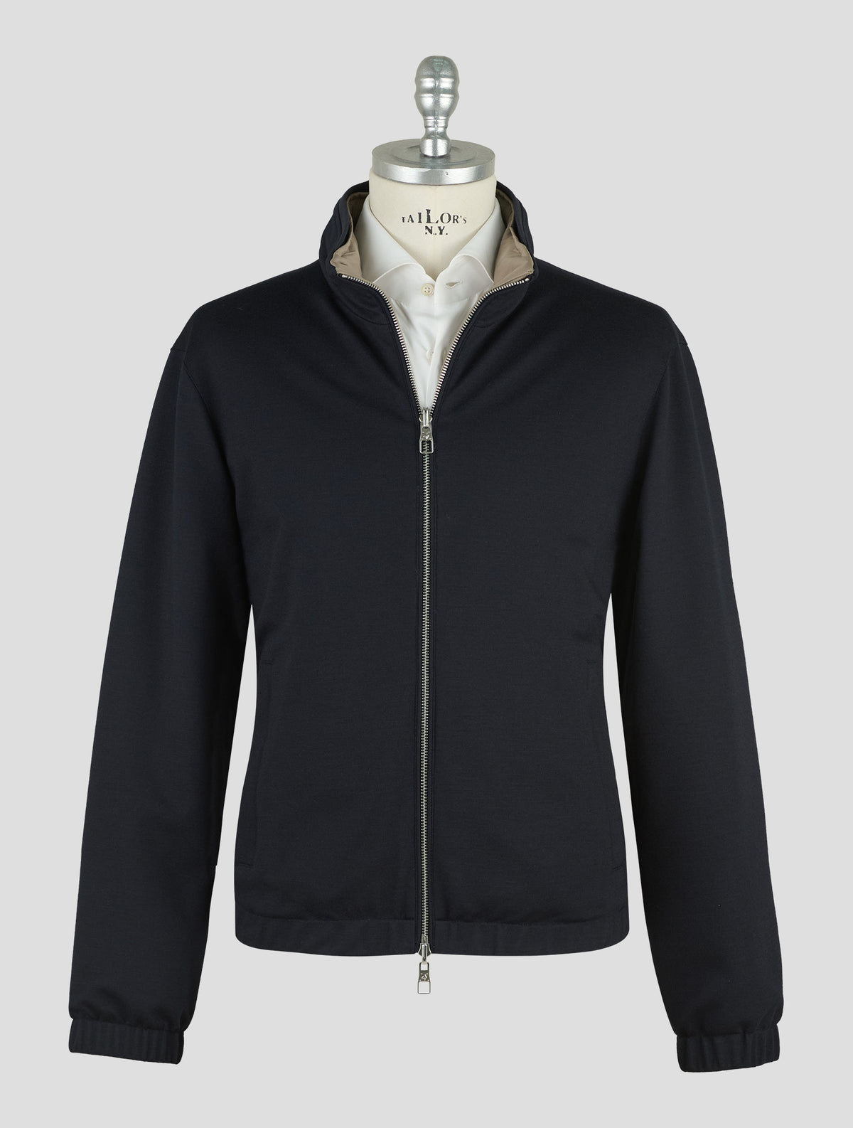 Montecore Dark Blue  Taupe Virgin Wool Pl Reverse Coat
