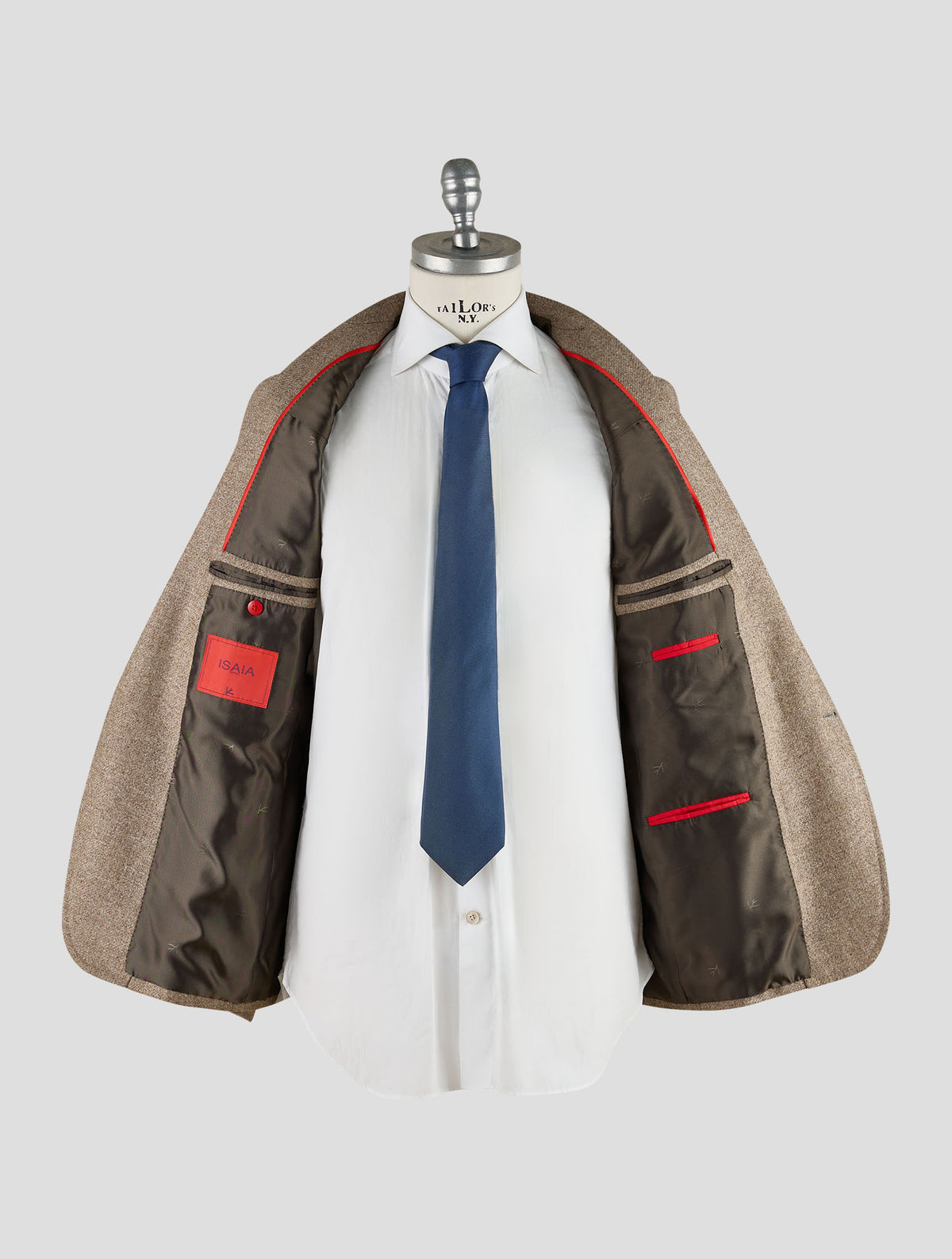 Isaia Light Brown Wool Cashmere Blazer Mod. Capri
