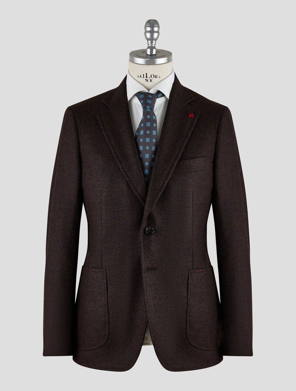 Isaia Dark Brown Wool Cashmere Blazer Mod. Capri