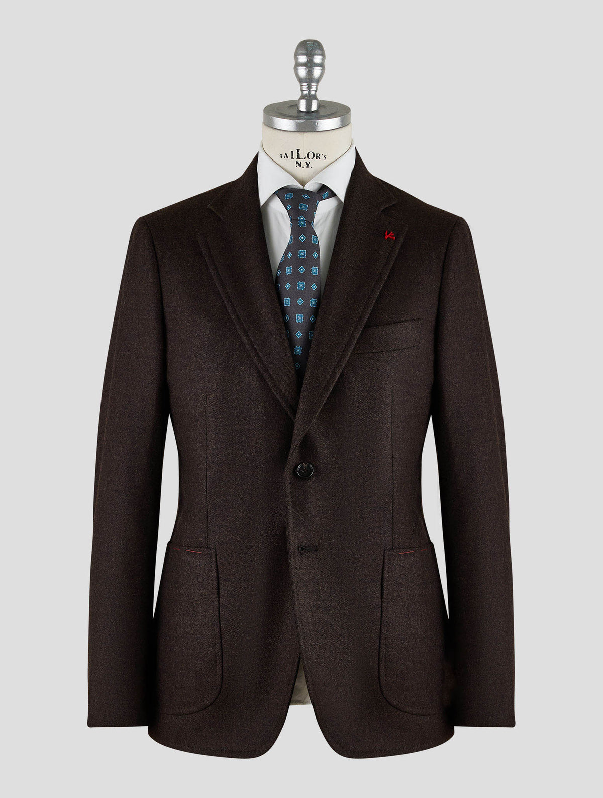 Isaia Dark Brown Wool Cashmere Blazer Mod. Capri