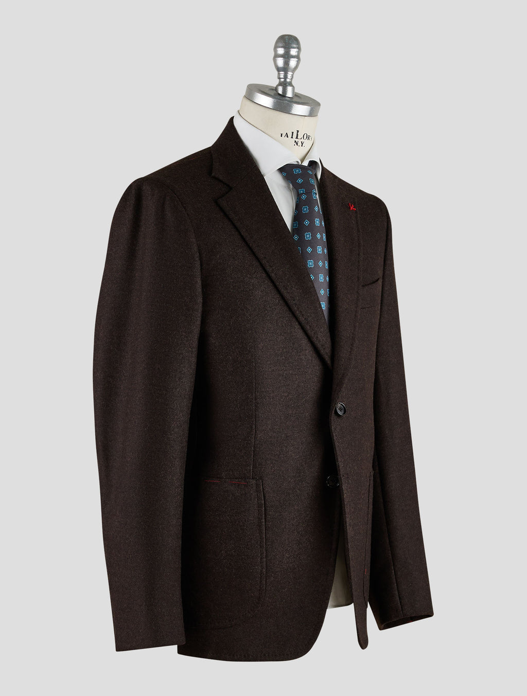 Isaia Dark Brown Wool Cashmere Blazer Mod. Capri