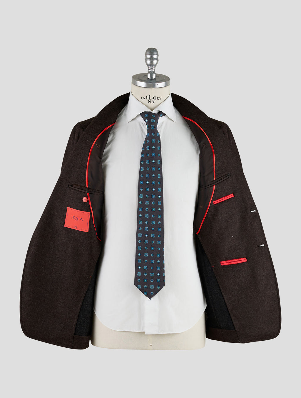 Isaia Dark Brown Wool Cashmere Blazer Mod. Capri