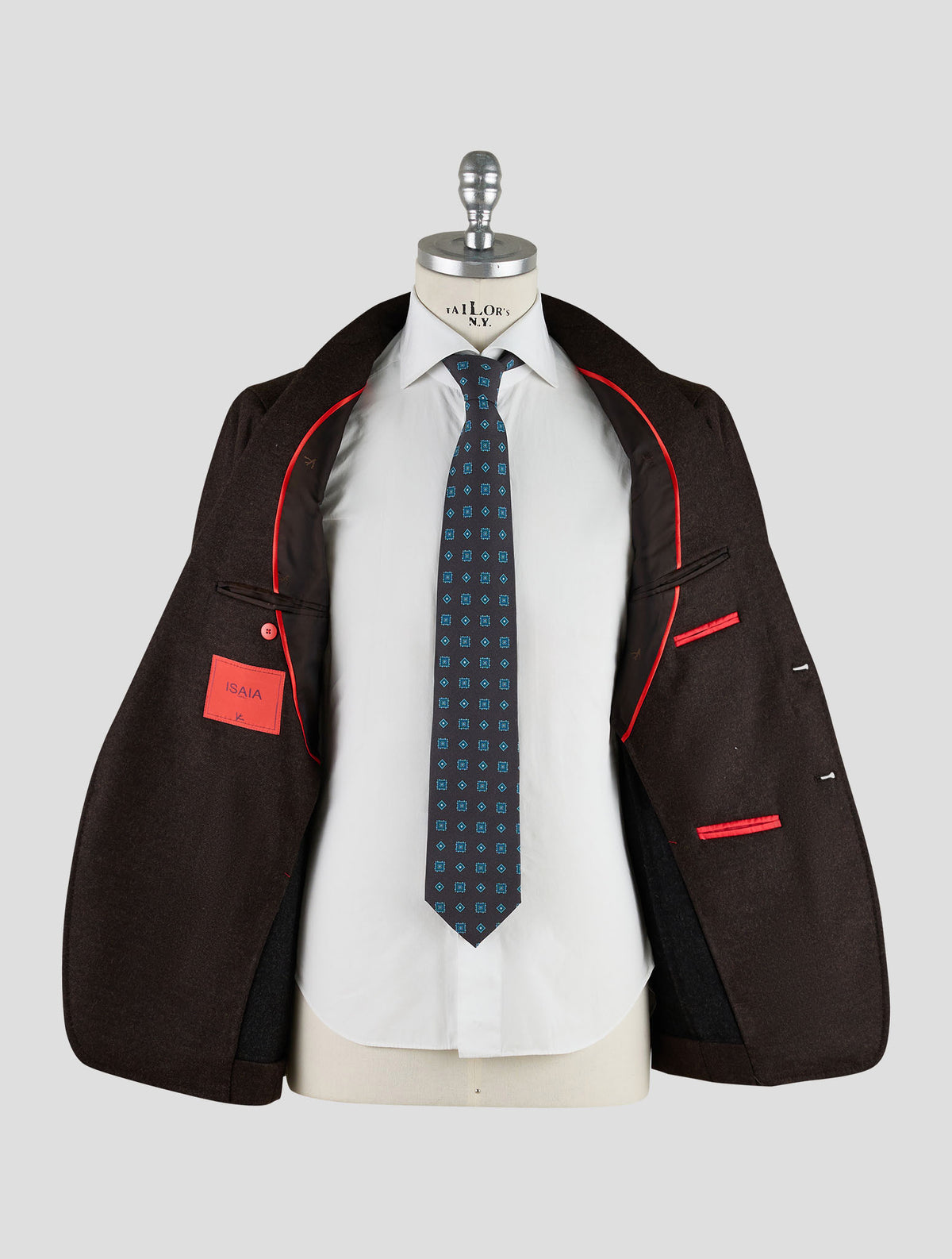 Isaia Dark Brown Wool Cashmere Blazer Mod. Capri