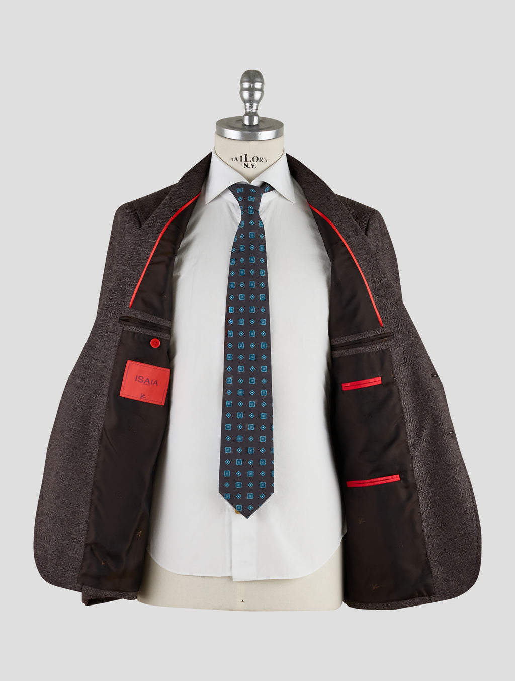 Isaia Dark Brown Wool Blazer Mod. Capri