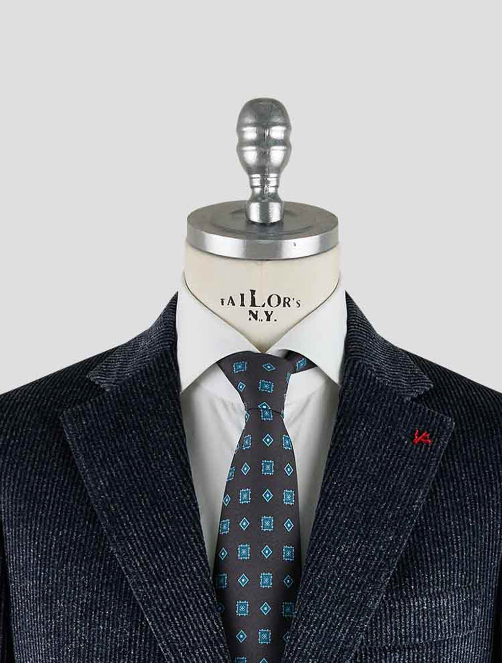 Isaia Blue Cotton Velvet Blazer Mod. Capri
