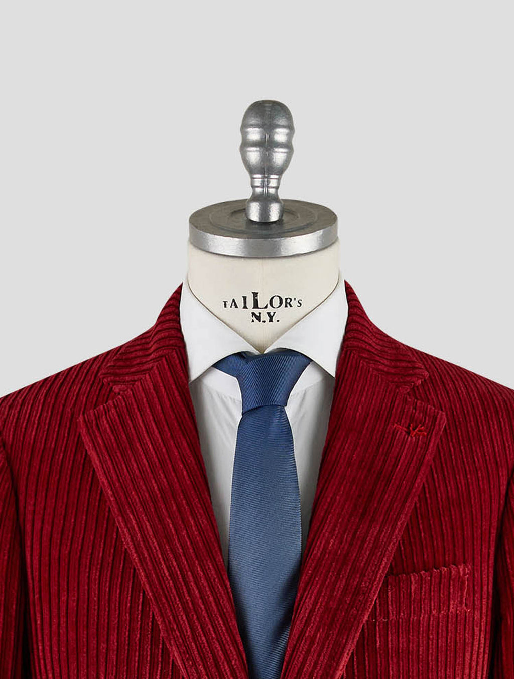 Isaia Red Cotton Velvet Blazer Mod. Capri