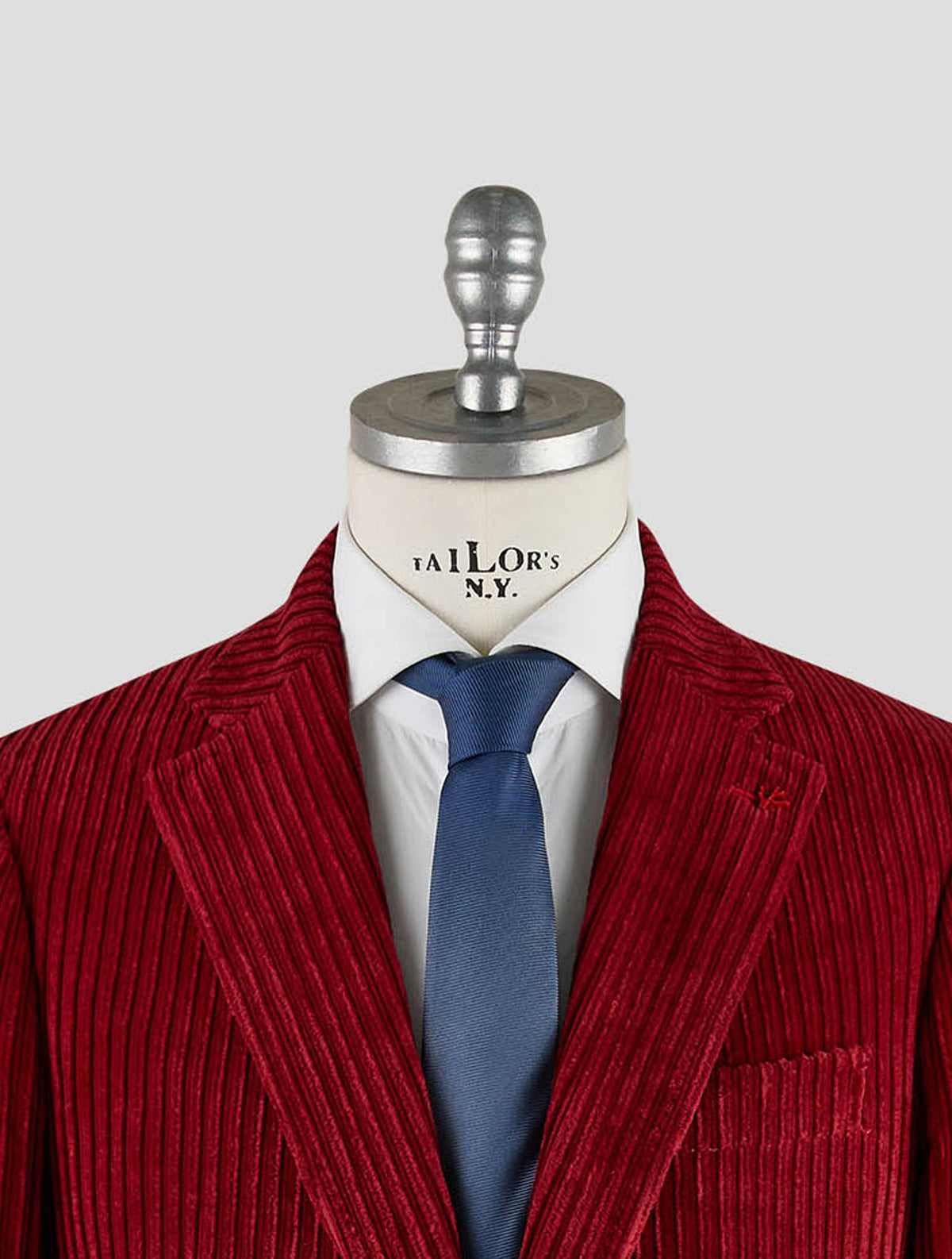Isaia Red Cotton Velvet Blazer Mod. Capri