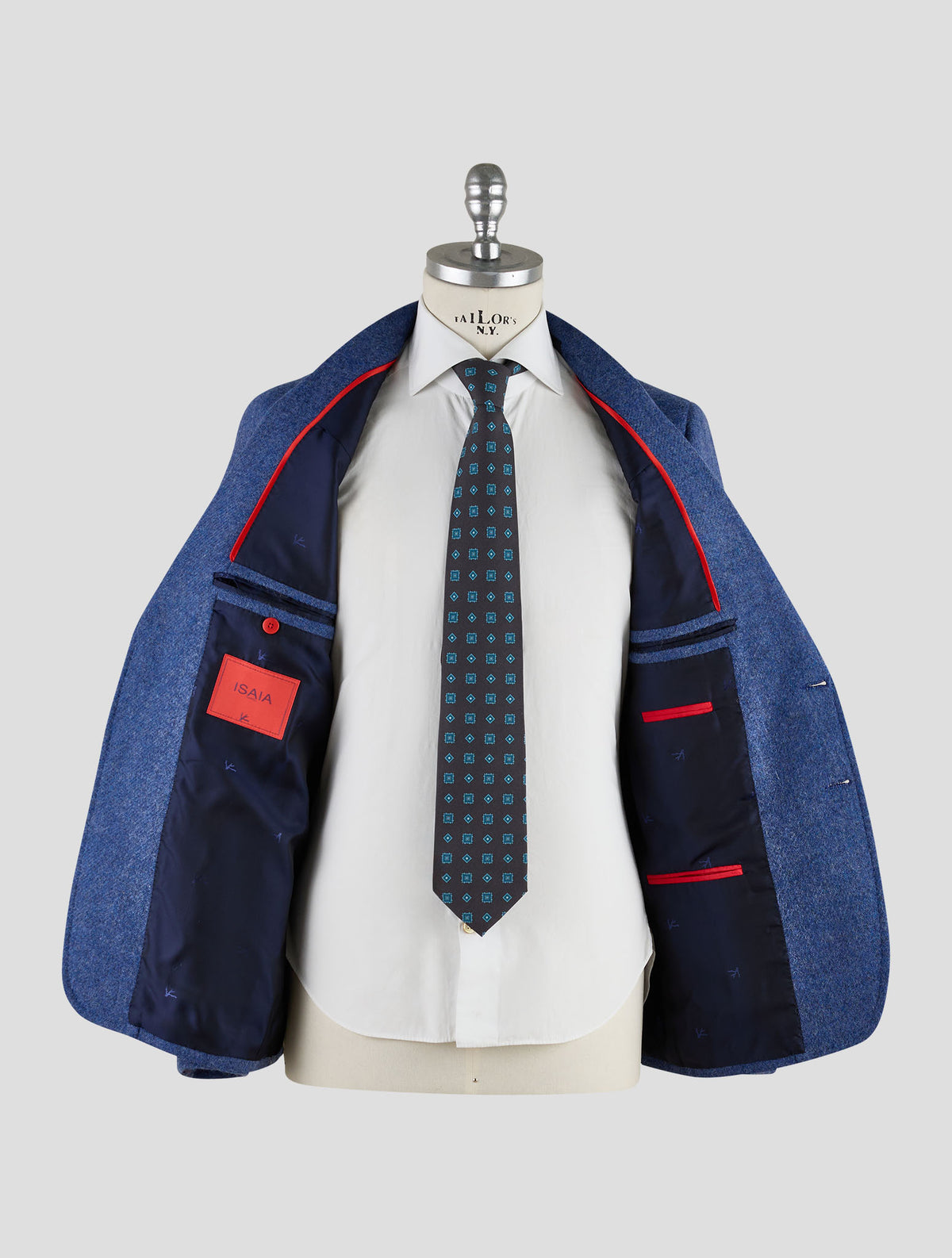 Isaia Blue Wool Blazer Mod. Capri